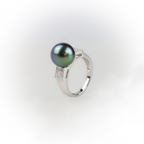 Bague or gris 18K, 0,40ct...