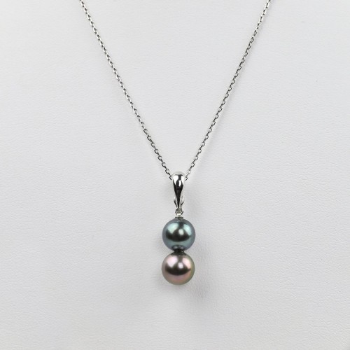 Pendentif clip or blanc 18k...
