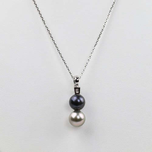 Pendentif clip or gris 18k...
