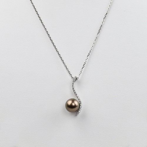 Pendentif or blanc 18k...
