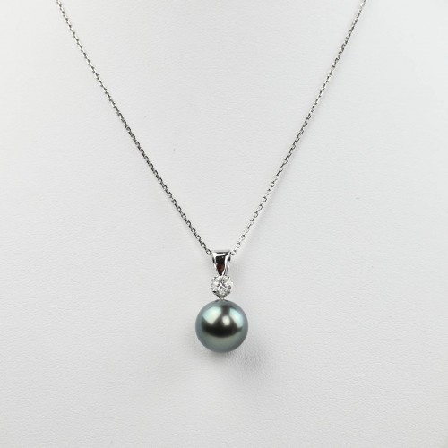 Pendentif or gris 18K...